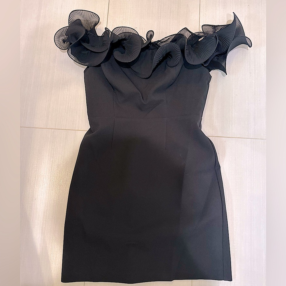 Milly Gizelle Ruffle Off The Shoulder Dress - Black / 6 BRAND NEW W/TAGS